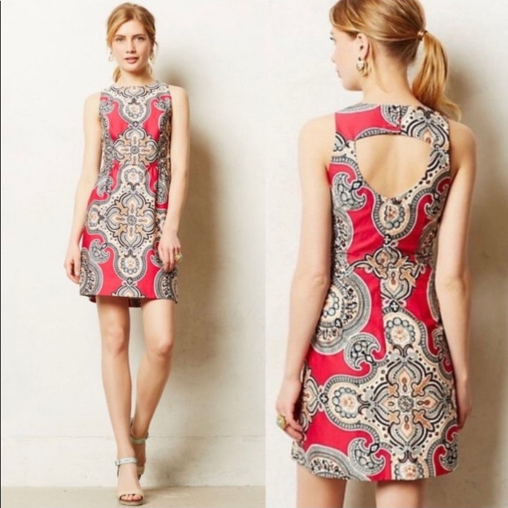 Anthropologie Moulinette Soeurs Geidi Pink Paisley Dress